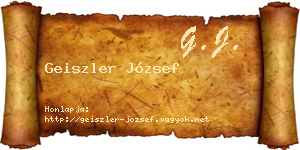 Geiszler József névjegykártya